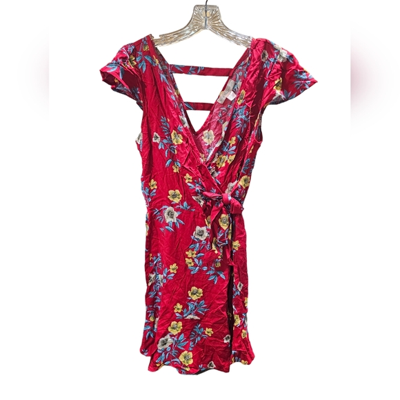 B•O•G Collective Faux Wrap Dress In Red/Blue Size M NWT MSRP $50 - Picture 1 of 5